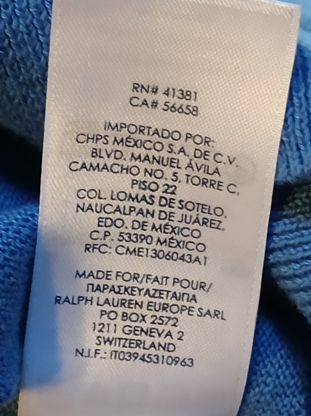 Chaps Sweater Vest Mens 2XL Blue Cotton V Neck Knit Logo New Wo Tag Lightweight - Picture 9 of 10